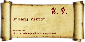 Urbany Viktor névjegykártya